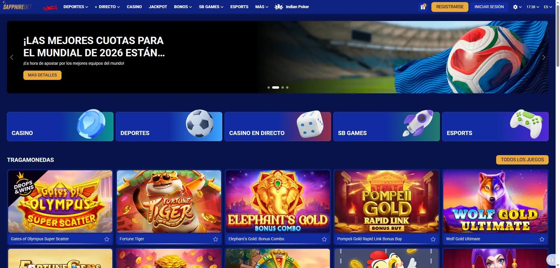 SapphireBet casino online Argentina &mdash; vista general de la plataforma