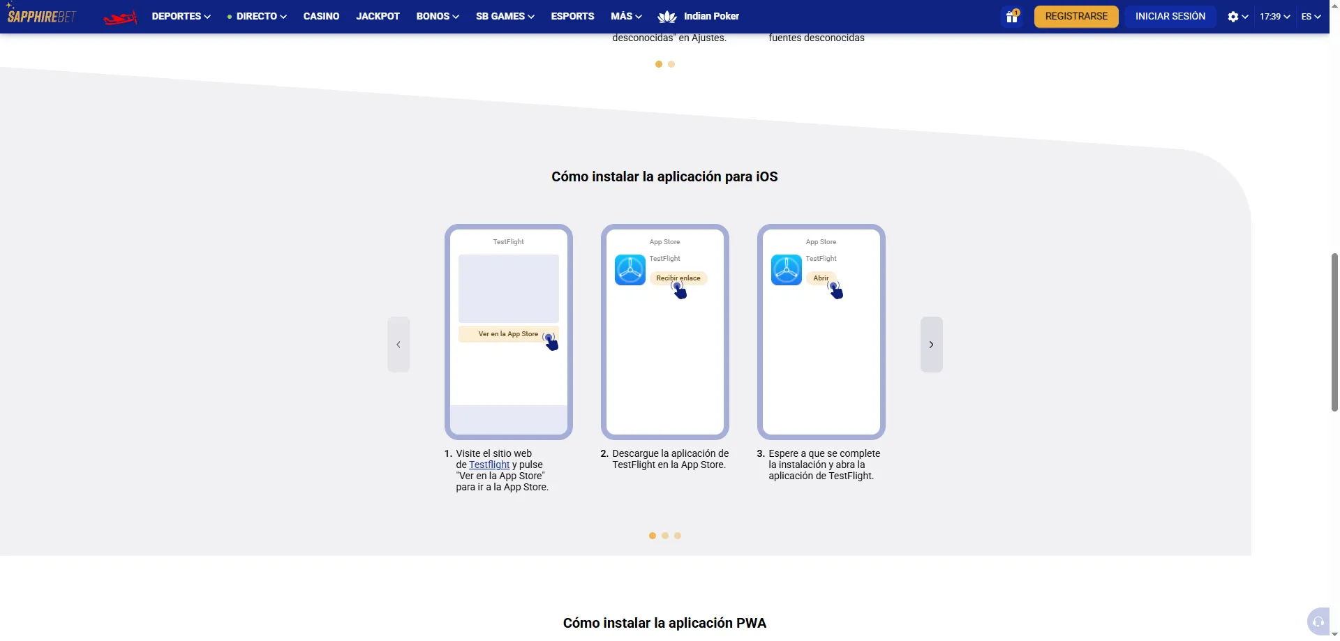 SapphireBet app m&oacute;vil Argentina &mdash; casino desde el celular sin descargas