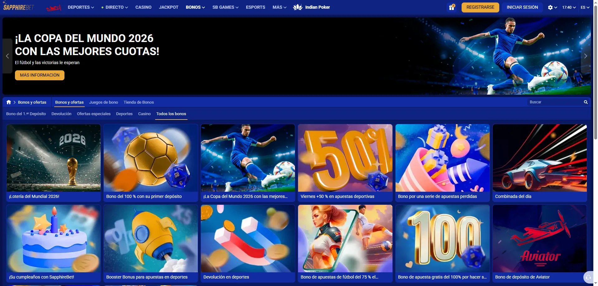 Bono de bienvenida SapphireBet hasta 2.384.821 ARS m&aacute;s giros gratis